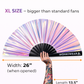 XL festival fan dimensions showing 26 inch width and 13.5 inch length