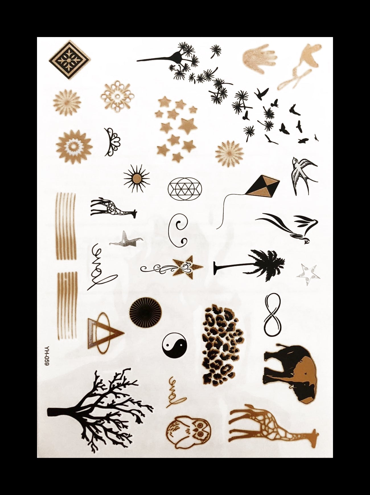 Temporary Flash Tattoos - Kundalini (Metallic Gold & Black)-Accessories-WonkiWear