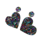 Earrings - Glitter star heart drops