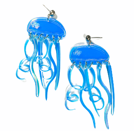 Earrings - Iridescent jellyfish drop