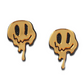 Earrings - Oversized two tone acid drip smiley studs
