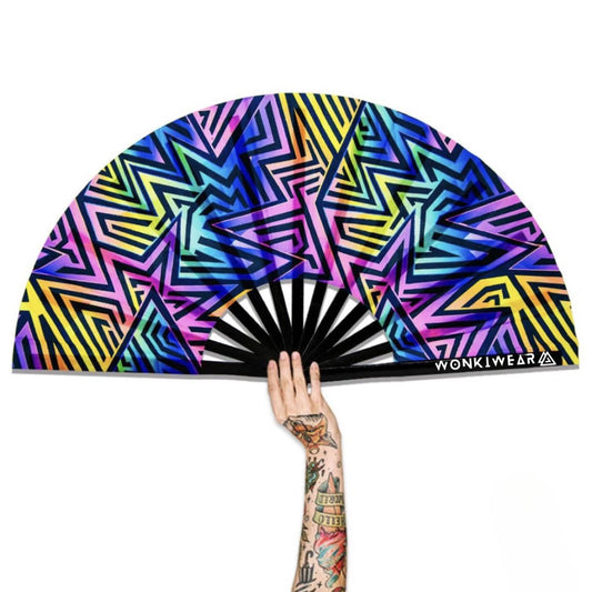 XL Festival Fan - UV Reactive, Electric Rainbow