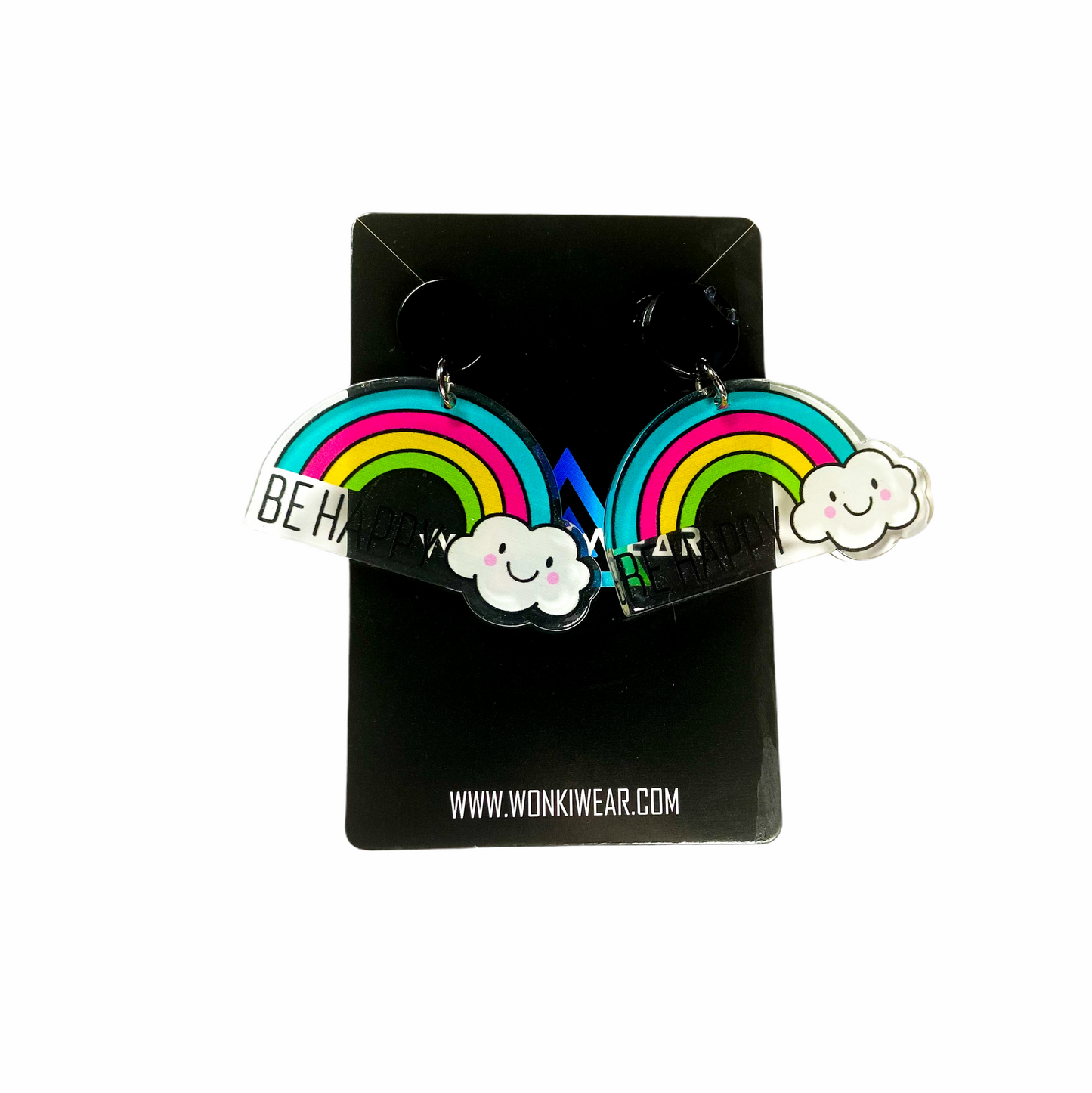 Earrings - Oversized happy rainbow drops