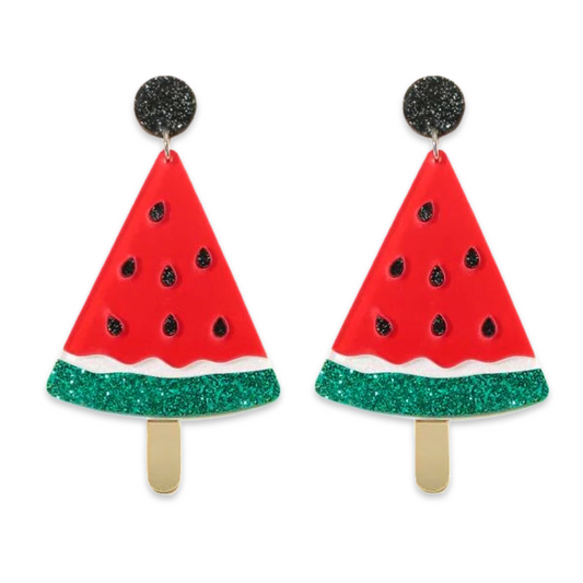 Earrings - Watermelon slice drop