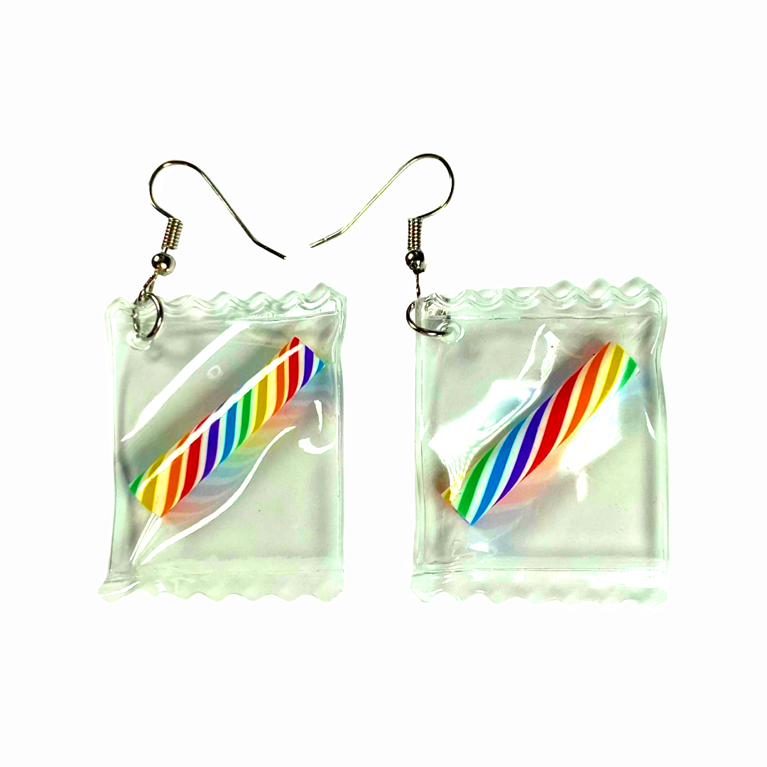 Earrings - Candy packet clear drops