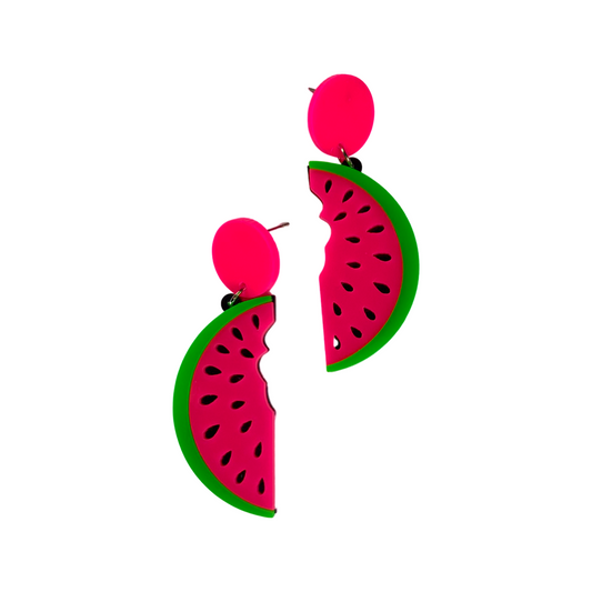 Earrings - Watermelon bite drops