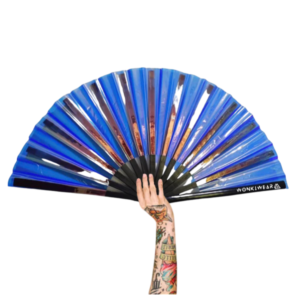 XL Festival Fan - Iridescent, Blue Temptress