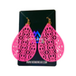 Earrings - Pink carved tear drops
