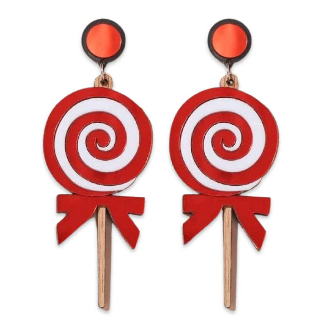 Earrings - Oversized lollipop swirl drops