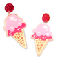 Earrings - Strawberry Ice cream drop