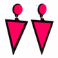 Earrings - Oversized geometric pink and black drops