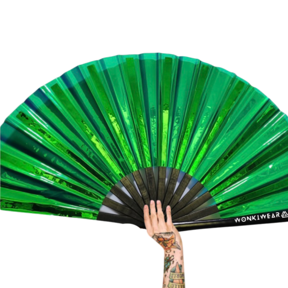 XL Festival Fan - Iridescent, Emerald Ecstasy