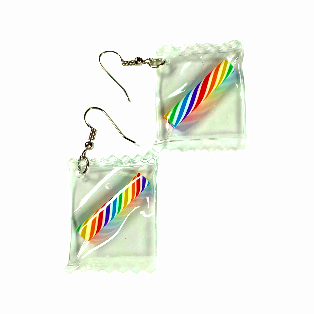 Earrings - Candy packet clear drops