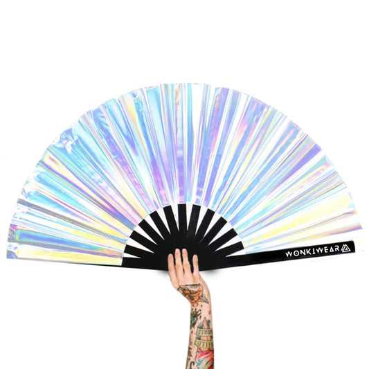 XL Festival Fan - Iridescent, Silver Stardust