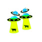 Earrings - Oversized neon cow abduction drops