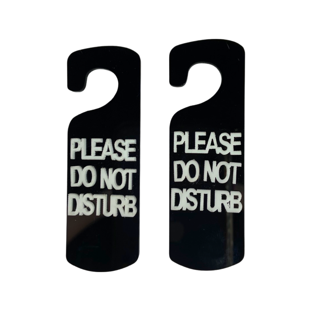 Earrings - Oversized please do not disturb sign studs