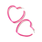Earrings - Pink glitter heart hoops
