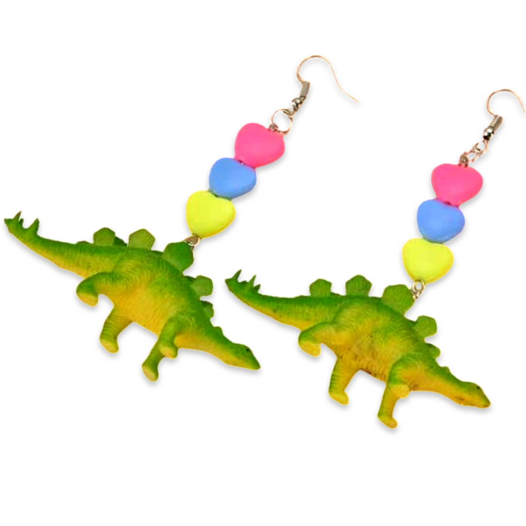 Earrings - Stegosaurus bead drops