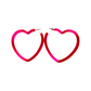 Earrings - Pink glitter heart hoops