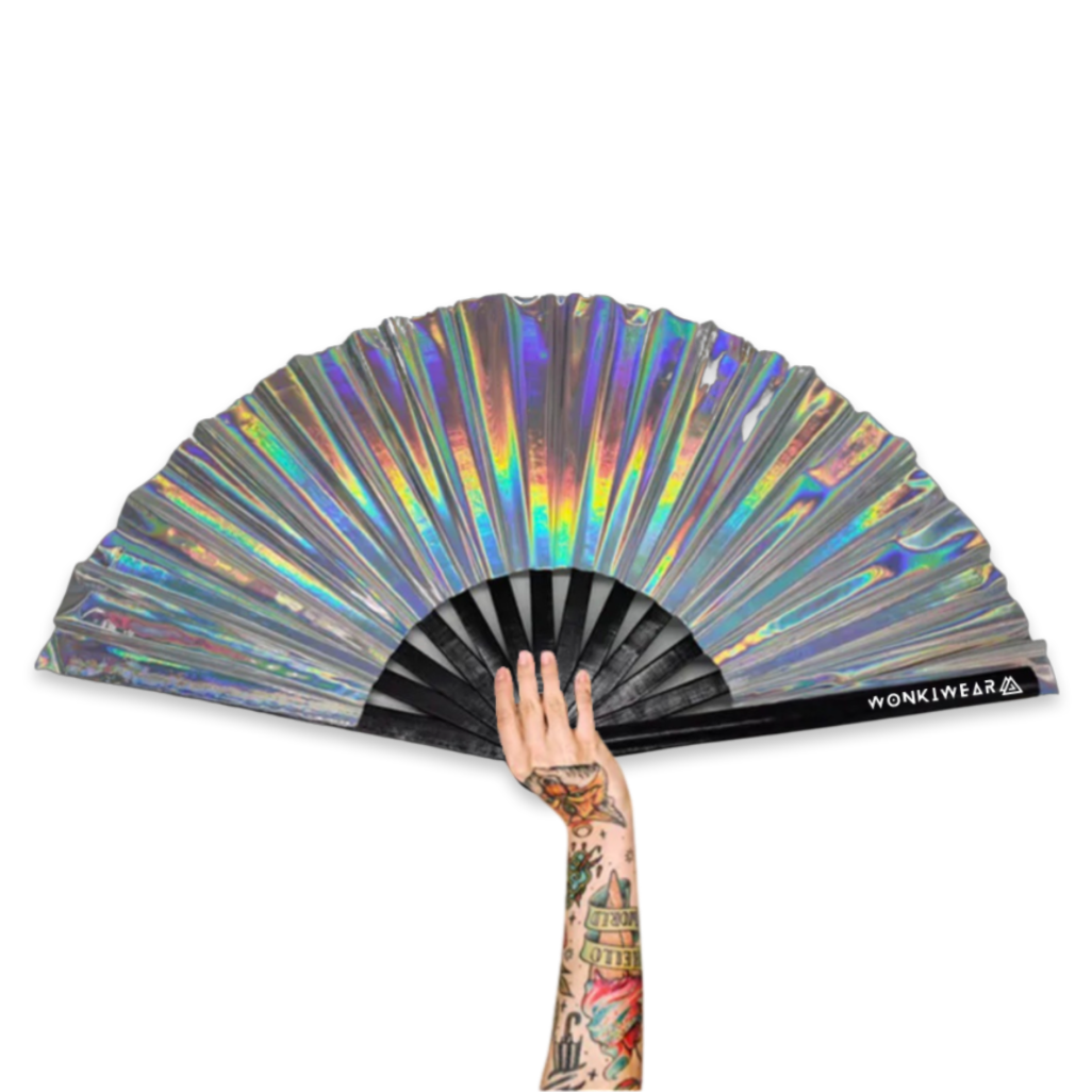 XL Festival Fan - Iridescent, Silver Stardust