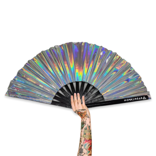 XL Festival Fan - Iridescent, Silver Stardust