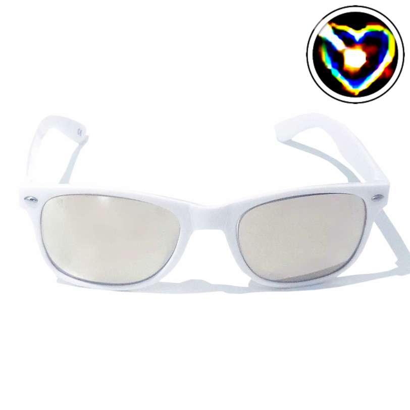 Diffraction Glasses - Lovestruck, Heart Effect (White)-Accessories-WonkiWear