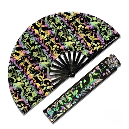 XL flash reflective mushroom festival fan with reflective holster bundle